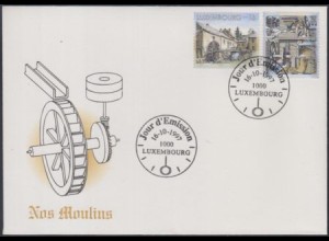 Luxemburg Mi.Nr. 1429-30 Wassermühlen (2 Werte)
