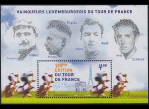 Luxemburg Mi.Nr. Block 31 100.Tour de France, u.a.Eiffelturm, Radfahrer