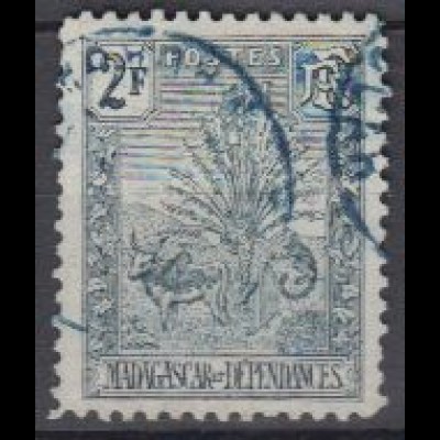 Madagaskar Mi.Nr. 72 Freim. Baum der Reisenden, Zebu, Halbaffe, Zähng.s.Bild (2)
