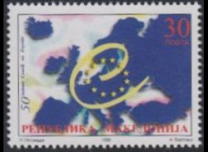 Makedonien Mi.Nr. 161 50Jahre Europarat, Landkarte Europas (30)