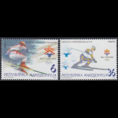 Makedonien Mi.Nr. 243-44 Olympia 2002 Salt Lake City, Ski alpin (2 Werte)