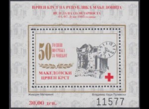 Makedonien Zwangszuschlagsm.Mi.Nr. Block 15A Rotes Kreuz, Solidarität