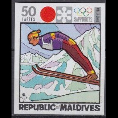 Malediven Mi.Nr. 410B Olympia 1972 Sapporo, Skispringen (50)