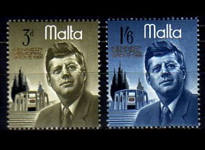 Malta Mi.Nr. 342-343 John F. Kennedy, Gedenkstätte auf Malta (2 Werte)