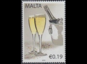 Malta Mi.Nr. 1637 Grußmarke, Flasche, Sektkühler (0,19)
