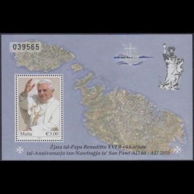 Malta Mi.Nr. Block 46 Besuch von Papst Benedikt XVI
