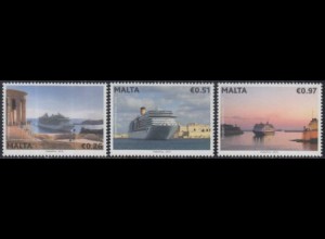 Malta Mi.Nr. 1819-21 Eur.Tag der Meere, Kreuzfahrtschiffe vor Valletta (3 Werte)