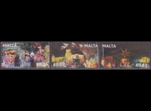 Malta Mi.Nr. 1832-34 Weihnachten, Weihnachtskrippe (3 Werte)