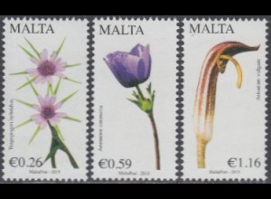 Malta Mi.Nr. 1896-98 Einheimische Flora (3 Werte)