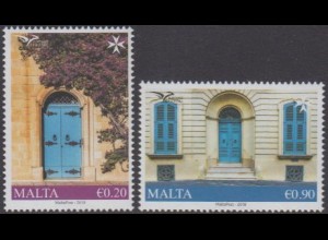 Malta MiNr. 2012-13 Euromed Postal, Mediterrane Häuser, Fassaden (2 Werte)
