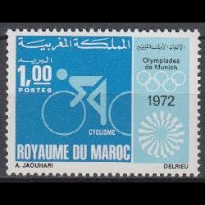 Marokko Mi.Nr. 711 Olympia 1972 München, Piktogramm Radfahren (1,00)