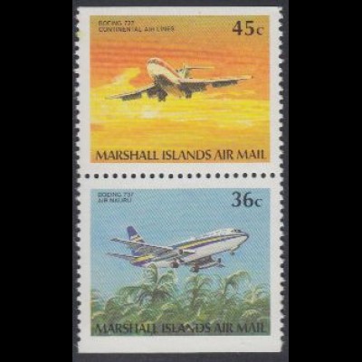 Marshall-Inseln Mi.Nr. Zdr.220Do/218Du Freim. Flugzeuge, Boeing 727 + 737