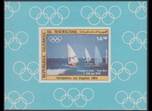 Mauretanien Mi.Nr. 836Sb Olympia 1984 Los Angeles, Goldmedaille Windsurfen (14)
