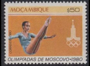 Mocambique Mi.Nr. 765 Olymp. Sommerspiele Moskau 1980, Turnen (0,50)