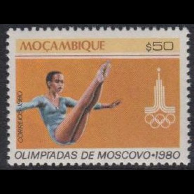 Mocambique Mi.Nr. 765 Olymp. Sommerspiele Moskau 1980, Turnen (0,50)