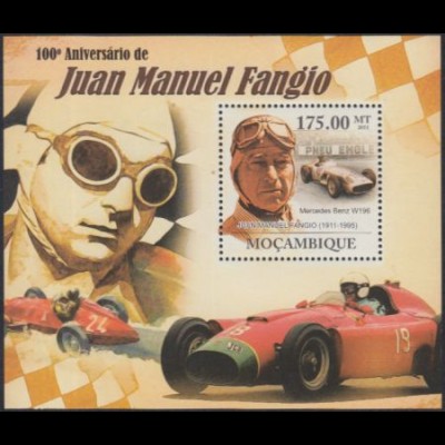Mocambique Mi.Nr. Block 453 Juan Manuel Fangio, Mercedes Benz W196