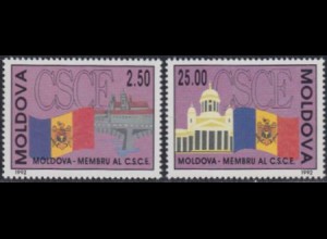 Moldawien Mi.Nr. 41-42 Beitritt Moldawiens zur KSZE (2 Werte)