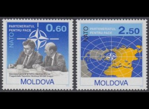 Moldawien Mi.Nr. 128-29 Partnerschaft für den Frieden, NATO (2 Werte)