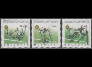 Moldawien Mi.Nr. 133-35 Fußball EM 1966 England (3 Werte)