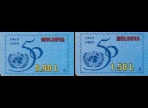 Moldawien Mi.Nr. 182-83 50Jahre UNO, skl., gedruckte Nummer: 9 (2 Werte)