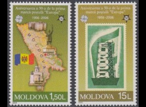 Moldawien Mi.Nr. 517-18 50Jahre Europamarken (2 Werte)
