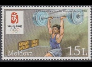 Moldawien Mi.Nr. 610 Olympia 2008 Peking, Gewichtheben (15)