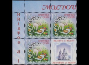 Moldawien Mi.Nr. Zdr.865(3x)+Zf Ostern (siehe Bild)