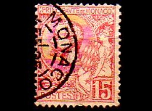 Monaco Mi.Nr. 15 Freim. Fürst Albert I, rosa (15 c)