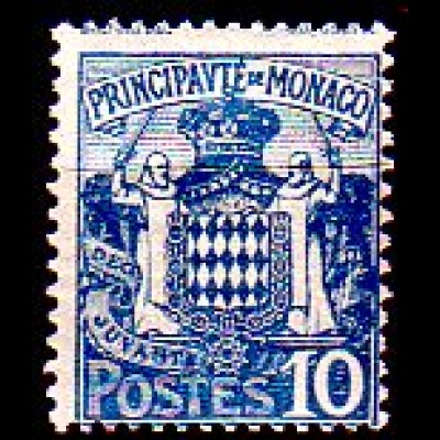 Monaco Mi.Nr. 77 Freim. Staatswappen (10 c)