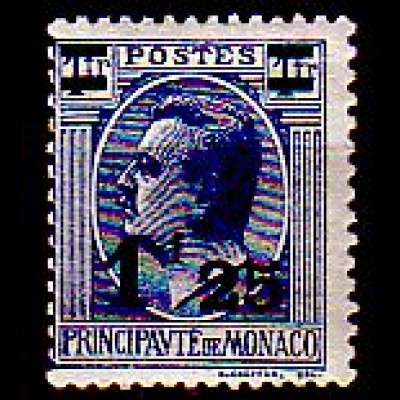 Monaco Mi.Nr. 107 Freim. Fürst Louis II mit Aufdruck (1,25 auf 1)