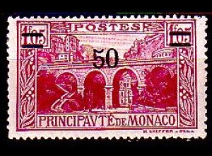 Monaco Mi.Nr. 112 Freim.Viadukt bei Ste. Dévote, MiNr.98 m.Aufdr. (50c auf 1,05)