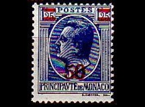 Monaco Mi.Nr. 113 Freim. Fürst Louis II, MiNr. 95 mit Aufdruck (50c auf 1,25)