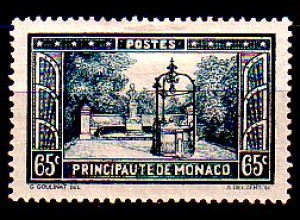 Monaco Mi.Nr. 125 Freim. Place F.J. Bosio in Monaco-Ville (65 c)