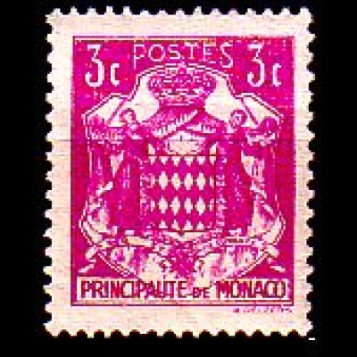 Monaco Mi.Nr. 145 Staatswappen, Landesname unten (3 c)