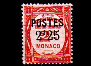 Monaco Mi.Nr. 161 Freim. Postauftragsmarke mit Audruck (2,25 auf 2)