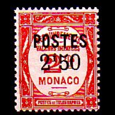 Monaco Mi.Nr. 162 Freim. Postauftragsmarke mit Audruck (2.50 auf 2)