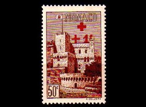 Monaco Mi.Nr. 210 Rotes Kreuz Uhrturm des Schlosses m.Aufdr. (50c+1)