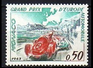 Monaco Mi.Nr. 728 Grand Prix von Monaco, Rennwagen + Landkarte (0,50)