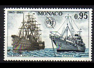 Monaco Mi.Nr. 807 ITU, Kabelschiffe The Great Eastern und Alsace (0,95)