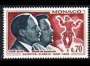 Monaco Mi.Nr. 831 100 J.Monte Carlo, Diaghilew, Ballett + Blum, Theater (0,70)