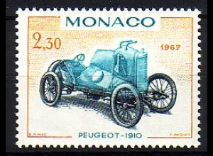 Monaco Mi.Nr. 861 Monaco Grand Prix, Peugeot 1910 (2,30)