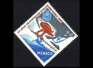 Monaco Mi.Nr. 875 Olympische Winterspiele Grenoble, Skiabfahrtslauf (2,30)