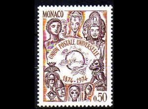 Monaco Mi.Nr. 1110 100 Jahre UPU, Kopfschmuck versch. Länder (0,50)