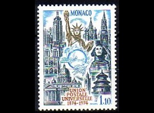 Monaco Mi.Nr. 1112 100 Jahre UPU, Berühmte Bauwerke versch. Städte (1,10)