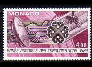 Monaco Mi.Nr. 1585 Weltkommunikationsjahr, Antenne, Taube, Satellit (4,00)