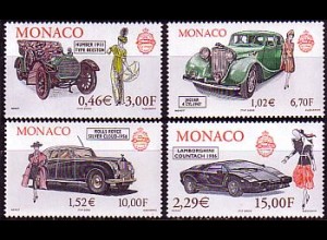 Monaco Mi.Nr. 2510-13 Auto und Mode (4 Werte)