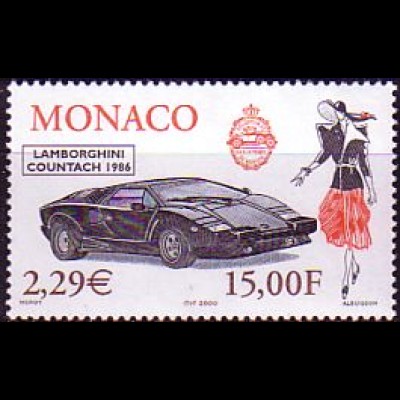 Monaco Mi.Nr. 2513 Lamborghini Countach (1986) (15,00/2,29)