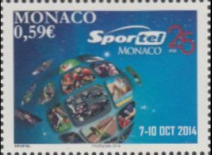Monaco Mi.Nr. 3202 Kongress Sport und Fernsehen SPORTEL, Sportszenen (0,59)