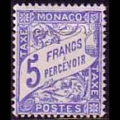 Monaco Mi.Nr. P 28 Ziffernzeichnung, ultramarin (5)
