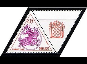 Monaco Mi.Nr. P 69+Zf. Fürstliches Siegel, Ritter, Landeswappen (0,15+Zf)